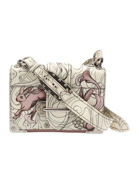 Prada Rabbit Print Glace Calf Cahier Bag 